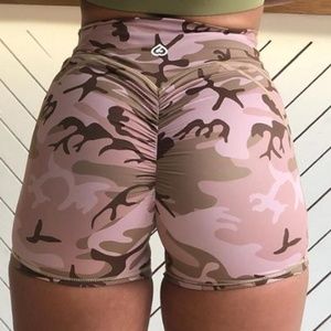 Pink Camouflage Biker Shorts